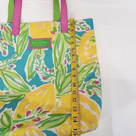 Lily Pulitzer For Estee Lauder Tropical Lemon Print Large Tote Bag - Picture 7 of 12